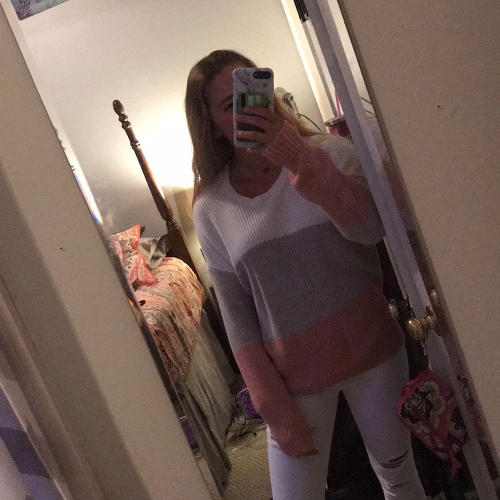 hollister color block sweater